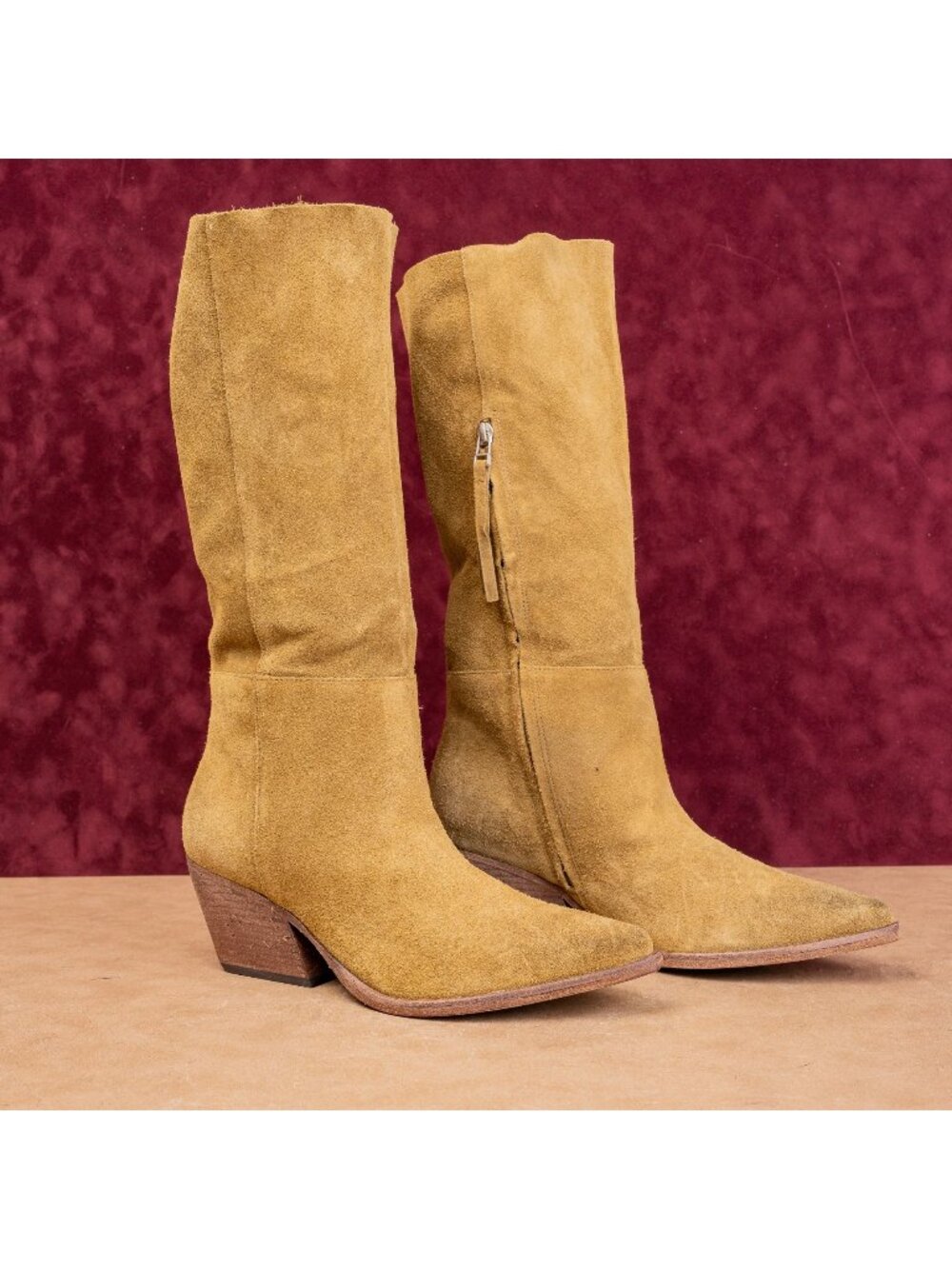 Golo Wmn West Western Cowboy Western Boho Brandy Suede Boots sz 10